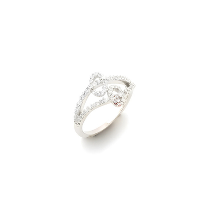 Petal Filigree CZ Elegant Ring for Women on display