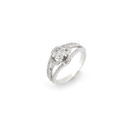 Petal Perfection Floral Silver Ring for Women - Delicate Petal Design in Sterling Silver