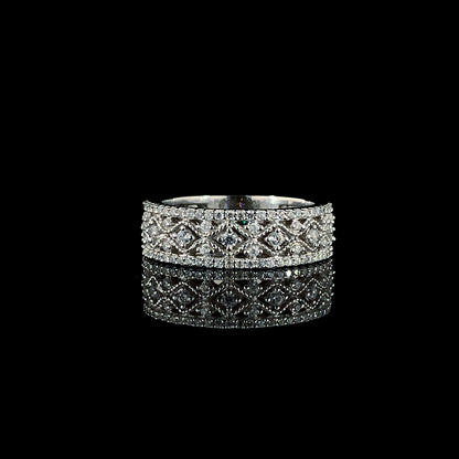 Dazzling Sapphire Silver Band Ring - Elegance Redefined