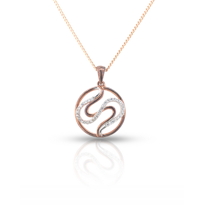 Intertwined S-Shape CZ Sterling Silver Pendant for Women – Sleek & Sparkling S-Shape Design