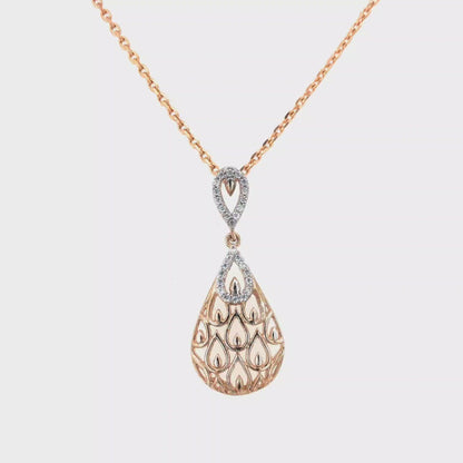 Filigree Bloom Teardrop Sterling Silver Pendant